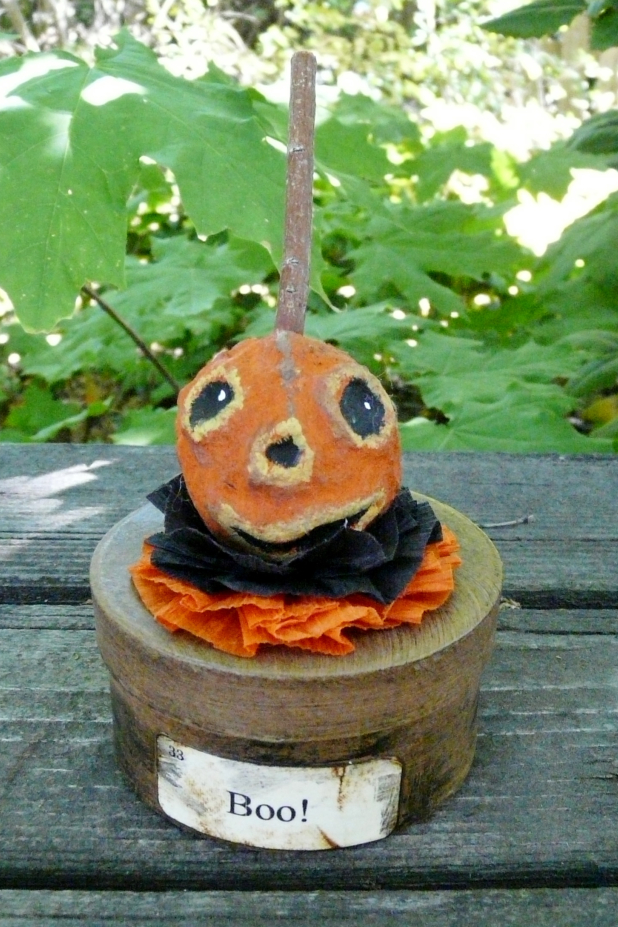 Halloween pumpkin jack o'lantern box cotton spun