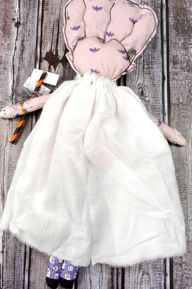 The bride art doll - Frankenstein's wife with sign
