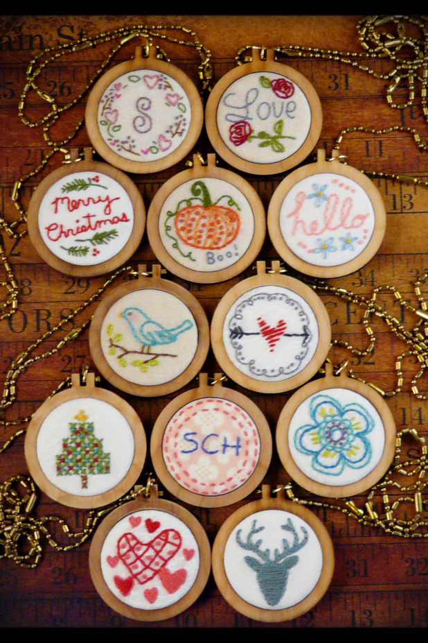 all holiday tiny embroidery necklace designs