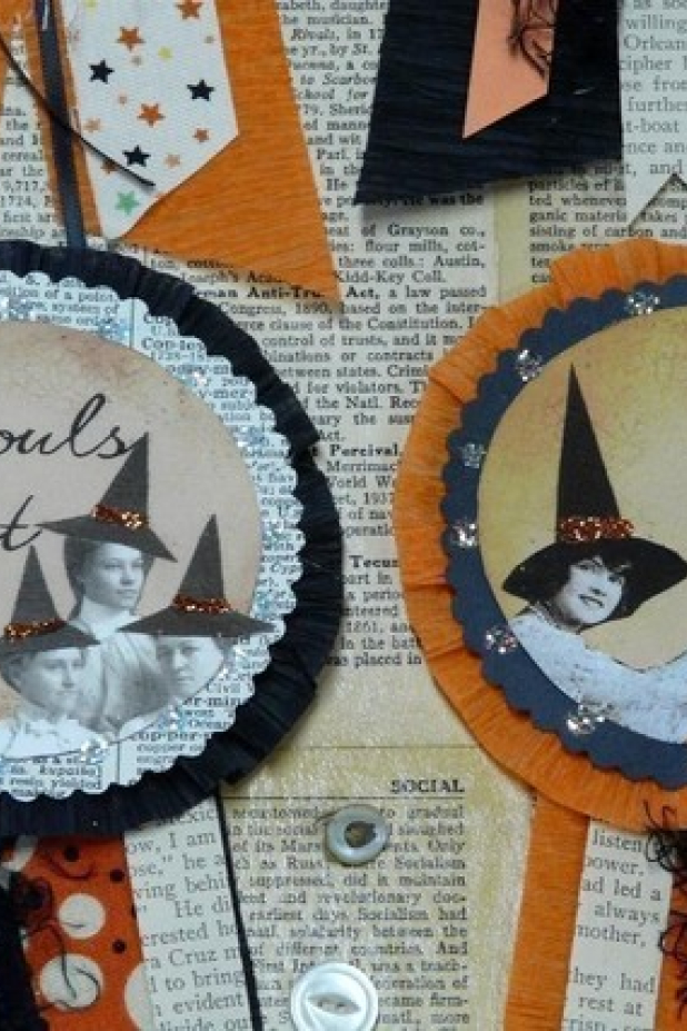 Halloween "Witchy" Badges pin pattern witch