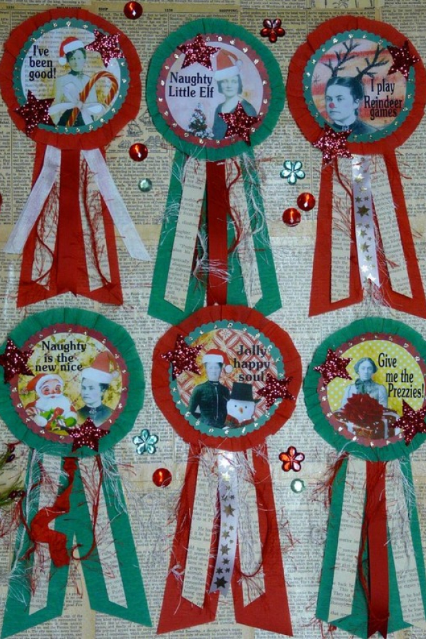 Christmas art Badges pin pattern santa brooch