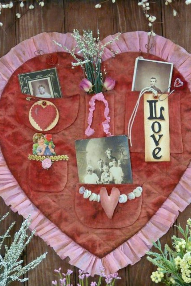 Vintage Valentine treasures pocket pattern 