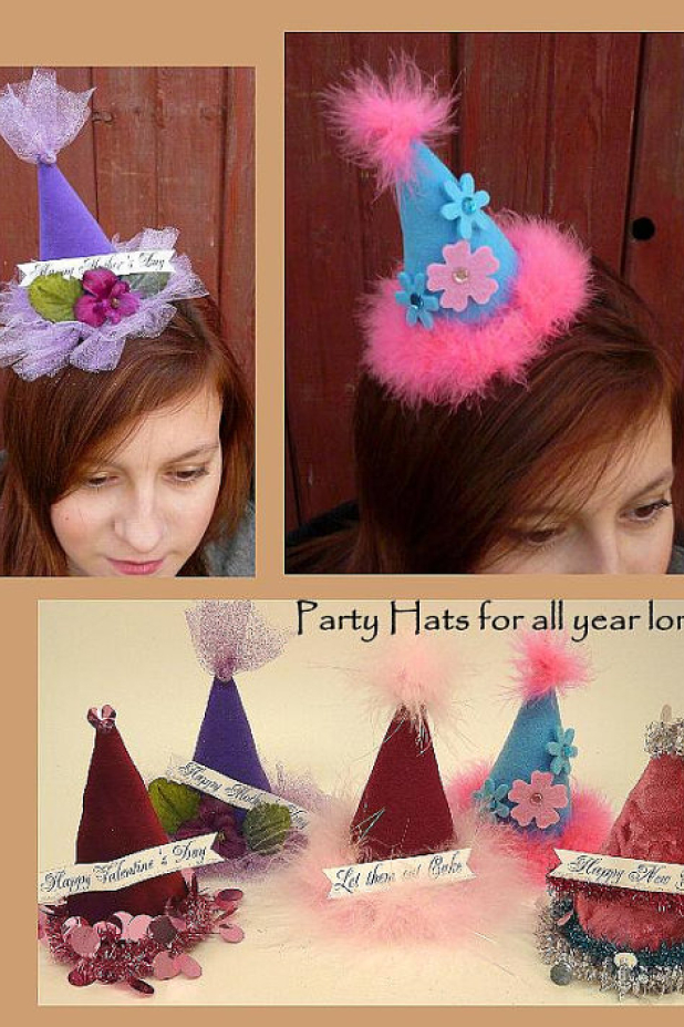 Festive Party Hats with Banners pattern Festive Party Hats with Banners pattern all holidays