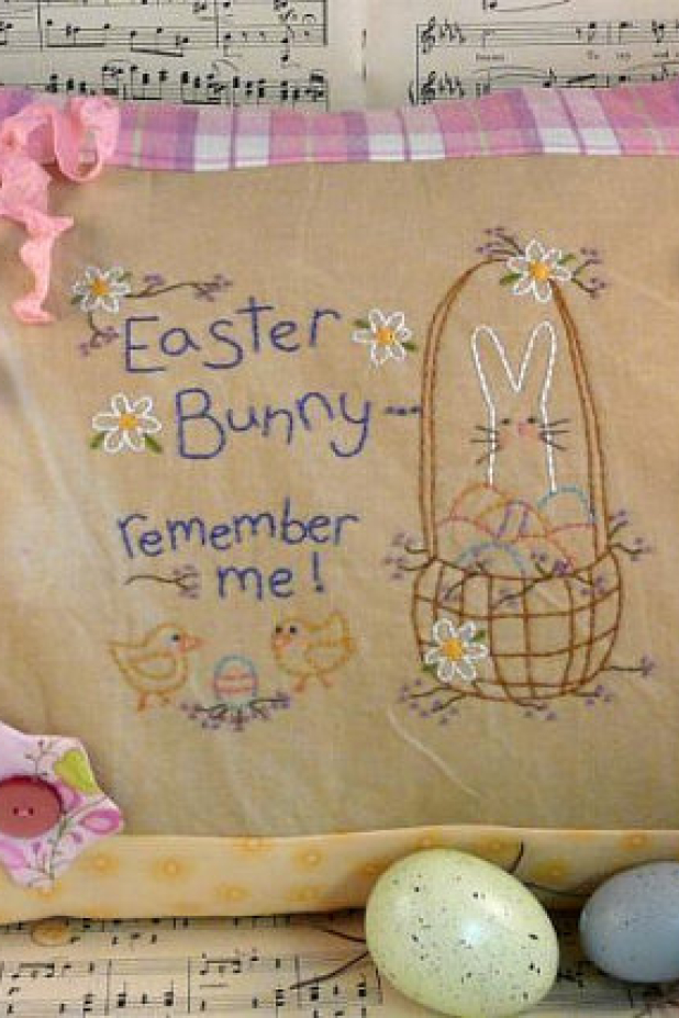Easter Bunny ...remember me Stitchery pillow pattern