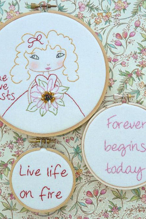 True love lasts Stitchery hoop pattern quotes