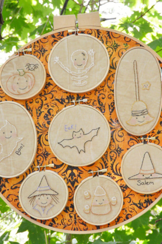 Mini Halloween Hoop embroidery 20 designs pattern Mini Halloween Hoop embroidery 20 designs pattern