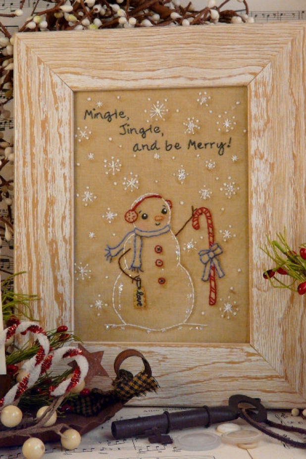 Mingle, jingle, and be merry pattern Mingle, jingle, and be merry snowman embroidery pattern