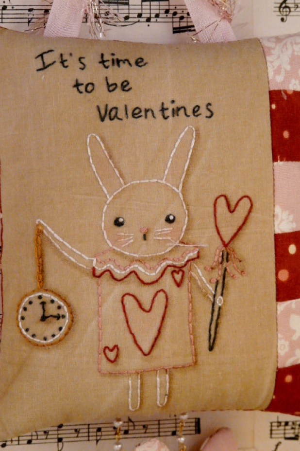 Time for Valentines pattern Time for Valentines pattern white rabbit clock