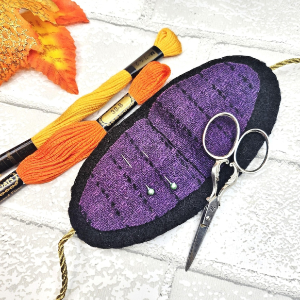 Halloween kitty make do pincushion doll needlecase pattern