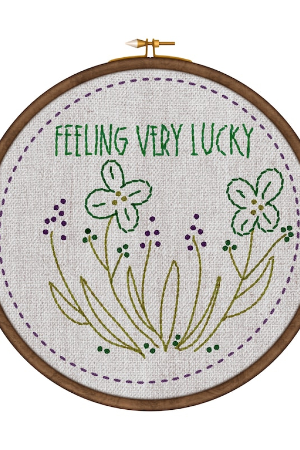Feeling Lucky stitchery pattern St. Patricks day embroidery design
