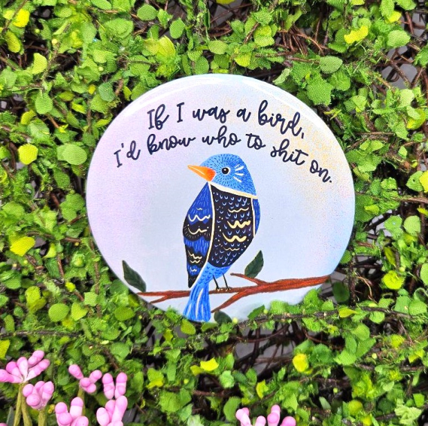 Parakeet Bird Art Button – Funny Bird Painting Pinback (3 inch) Parakeet Bird Art Button – Funny Bird Painting Pinback (3 inch)
