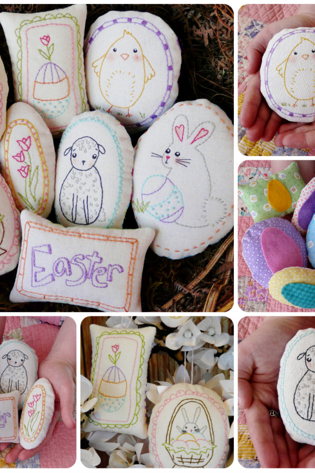 Welcome spring- 8 easter designs, ornaments bowl fillers pattern embroidery