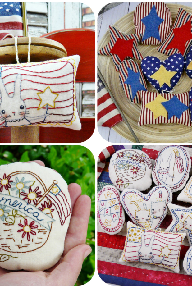 Patriotic spirit- 8 embroidery designs, ornaments & bowl fillers pattern hand embroidery independence day ornies design