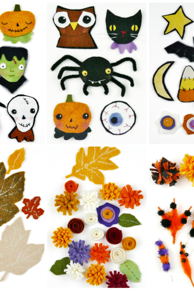 Halloween wool wreath and corsage