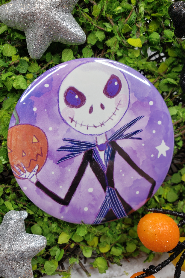 Jack art button 3 inches - Halloween Pin - art artwork vibrant inch procreate pu