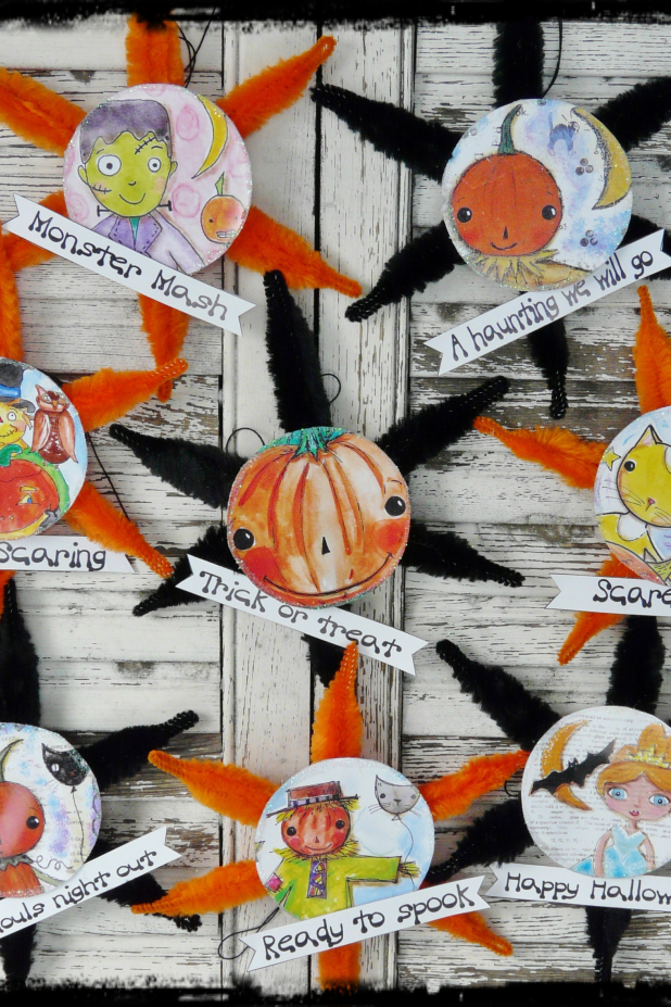 Halloween ornaments and banner pattern chenille stem