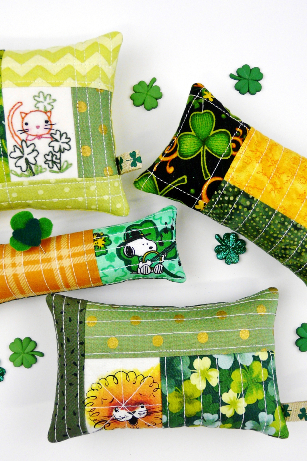 cat Irish- Embroidery & quilted pincushion pattern #406