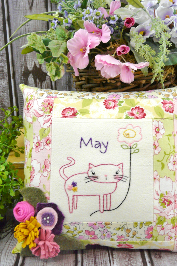 may month hand embroidery balloon pattern