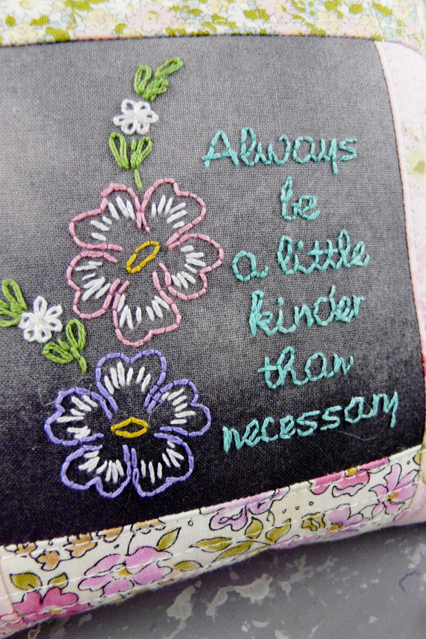 black chalk board fabric embroidery design