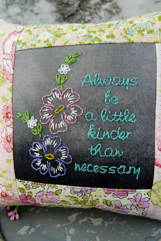 black chalk board fabric embroidery design