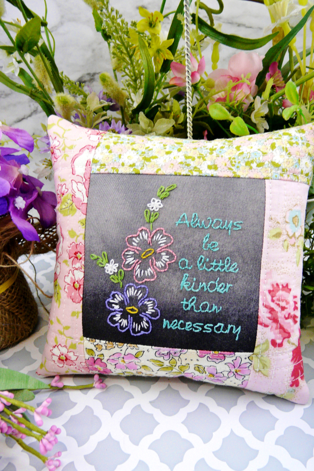 black chalk board fabric embroidery design