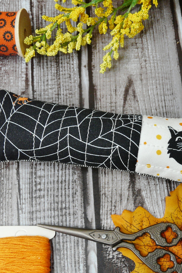 halloween quilted pincushions 4 designs Halloween Pinnie- Embroidery & quilted pincushion pattern #421