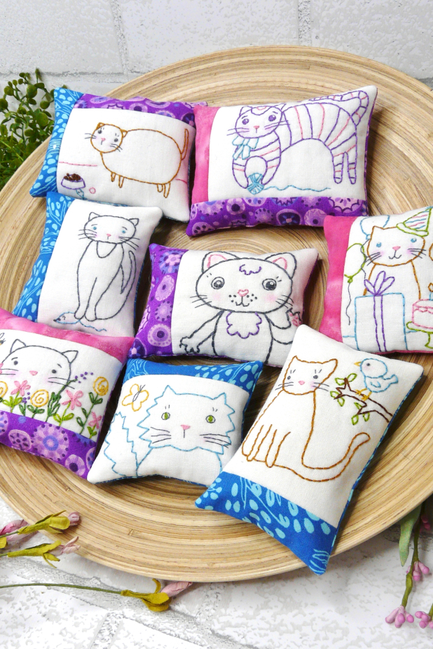 kitty cat kitten embroidery 8 designs pattern
