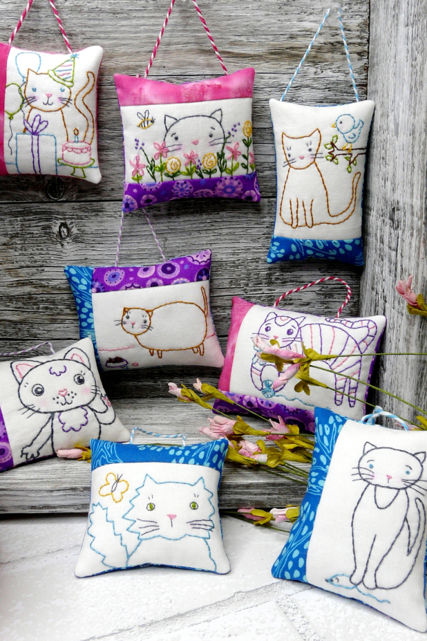 kitty cat kitten embroidery 8 designs pattern