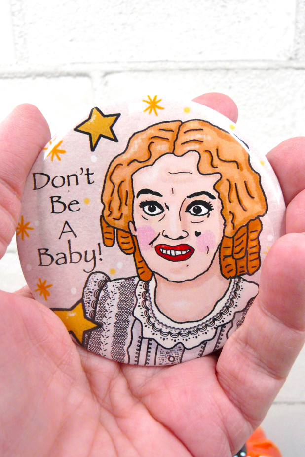 Baby jane art button 3 inches - Halloween Pin Painting