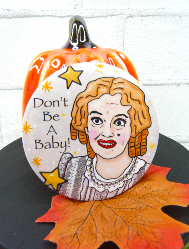 Baby jane art button 3 inches - Halloween Pin Painting Baby jane art button 3 inches - Halloween Pin Painting