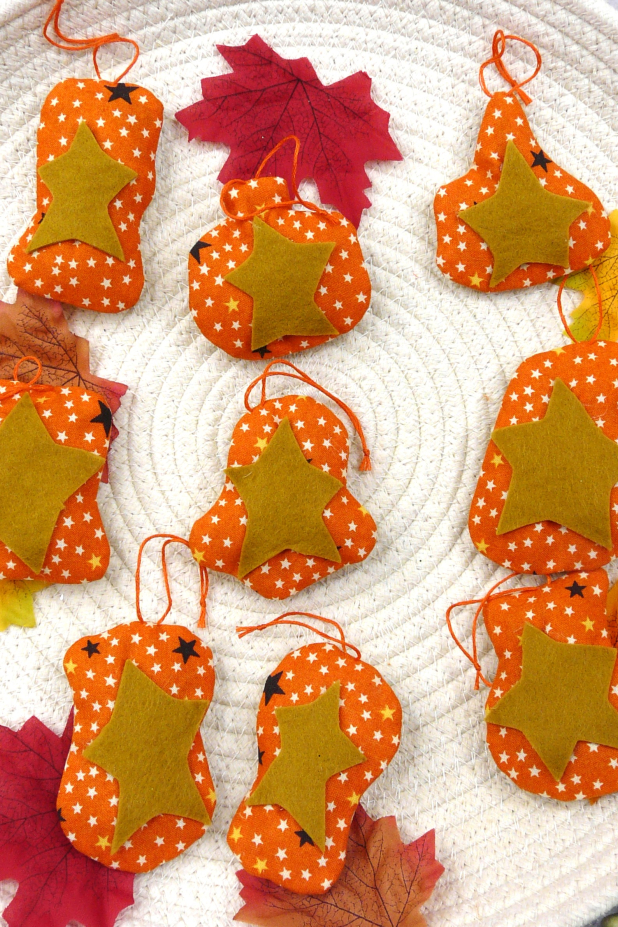 Fall halloween hand embroidery ornaments