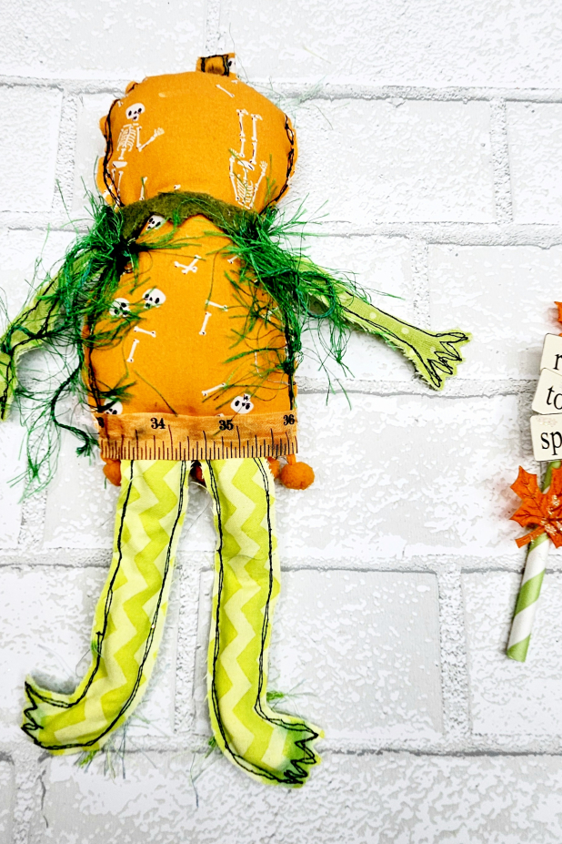 pumpkin art doll muslin painted ooak collectable
