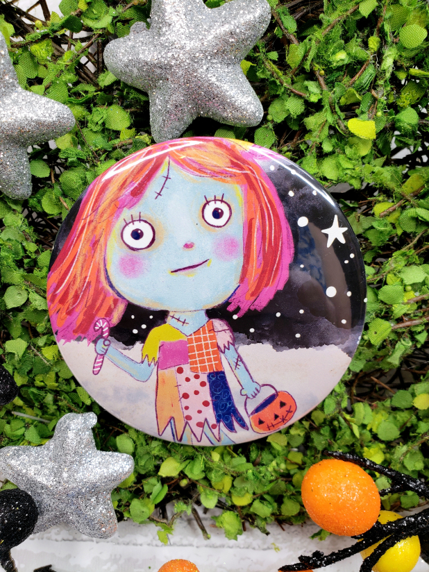 Sally art button 3 inches - Halloween Pin - art artwork vibrant inch procreate pumpkin Sally art button 3 inches - Halloween Pin - art artwork vibrant inch procreate p