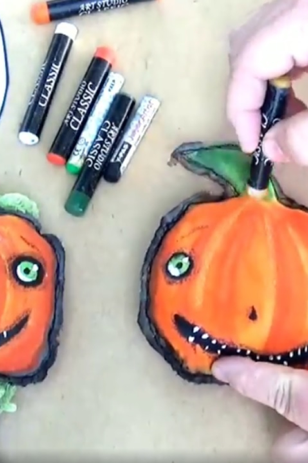 Haunted Pumpkin Patch pattern #396 video easy painted pumpkins tutorial pattern