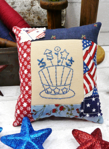 Americana usa embroidery uncle sam hat pillow