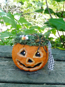 Jack o'lantern cotton spun ornament- vintage like ornie