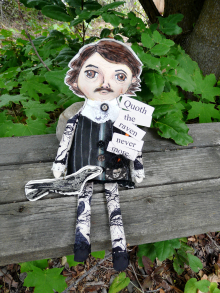 Edgar allen Poe artdoll - raven sign art doll