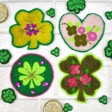 Wool & Felt pins & ornaments St. Patricks day design