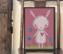 cross stitch Easter spring bunny rabbit design pattern
