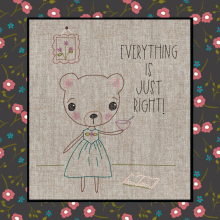 Goldi Bear-  just right hand embroidery design pattern