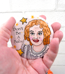 Baby jane art button 3 inches - Halloween Pin Painting